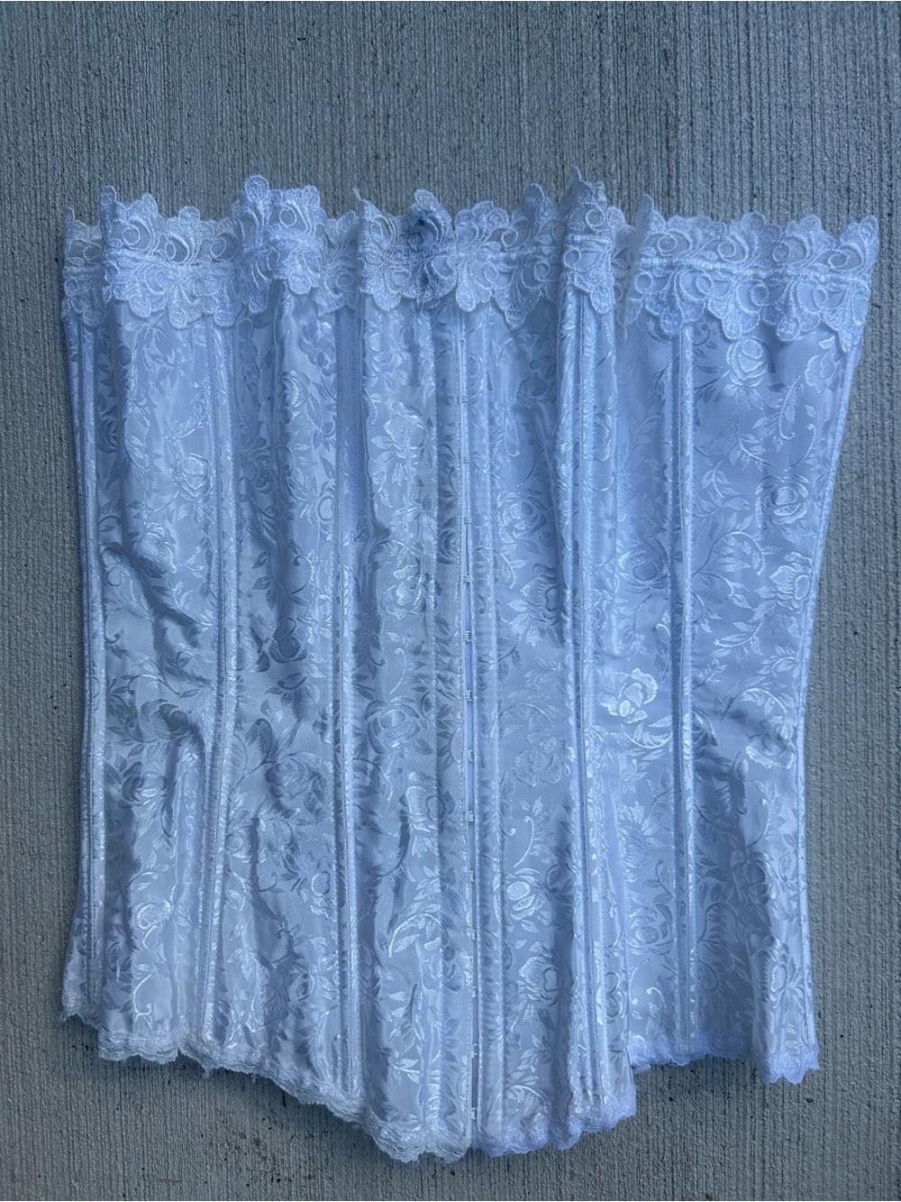 Frederick's of Hollywood White Lace Strapless Corset 36 Large